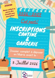 Affiche Cantine Garderie 2026 2027